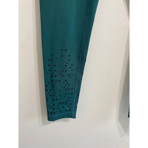 Trendy Zella Laser Cut Leggings - Green - Picture 6 of 11